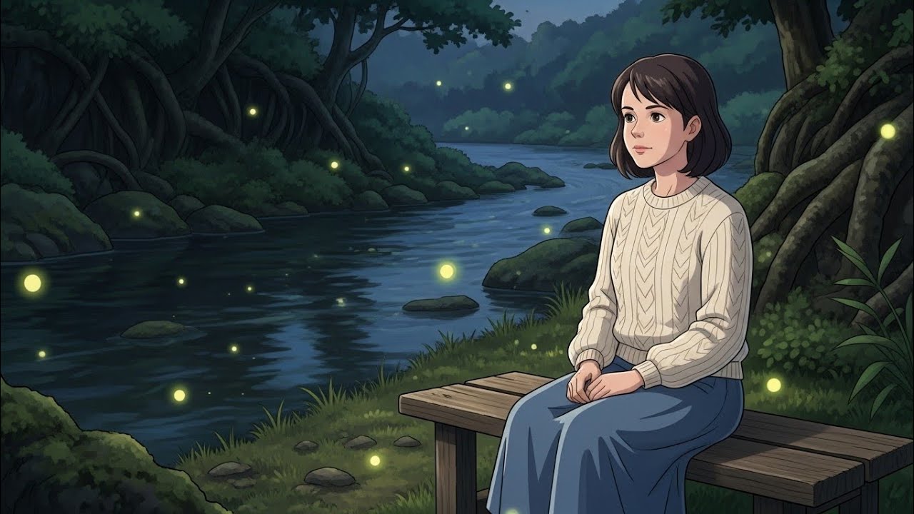 Silent Night by the River – A Ghibli Inspired Healing Journey 🌿
