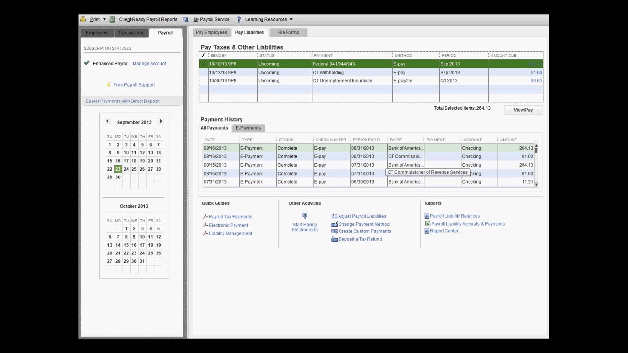 Making EFTPS paymenst through Quickbooks