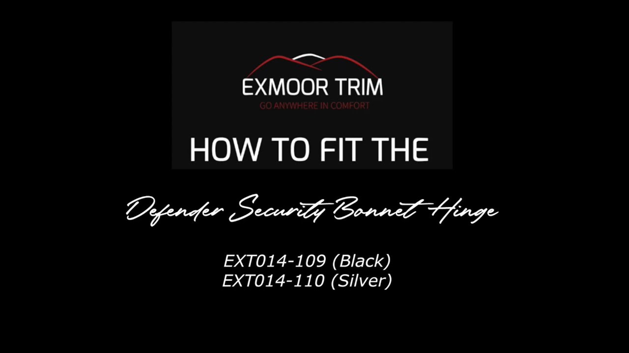 SECURITY BONNET HINGE SET - FITTING VIDEO