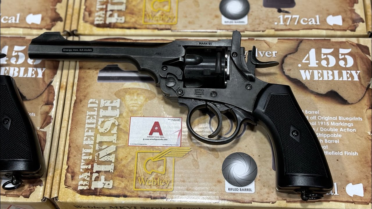 Webley MKVI 6 Inch CO2 Pellet Air Revolver - Battlefield Finish back in stock