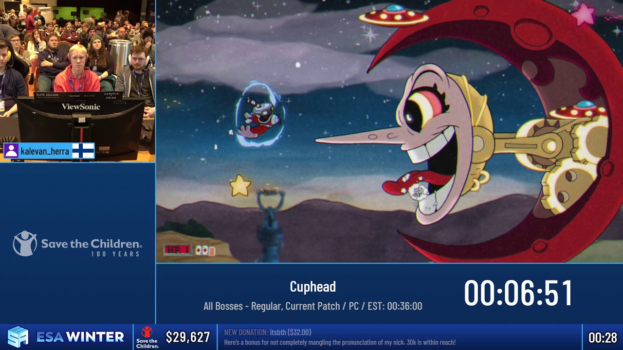 #ESAWinter19 Speedruns - Cuphead [All Bosses - Regular, Current Patch] by kalevan_herra