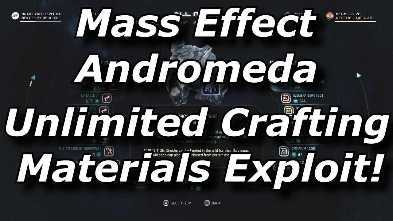 Mass Effect Andromeda Unlimited Crafting Materials Exploit! How To Get Infinite Resources!