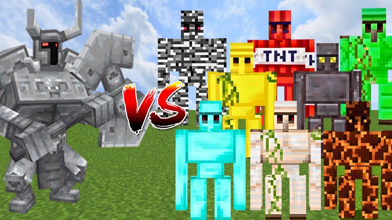 FERROUS WROUGHTNAUT vs ALL GOLEMS | Minecraft Mob Battle