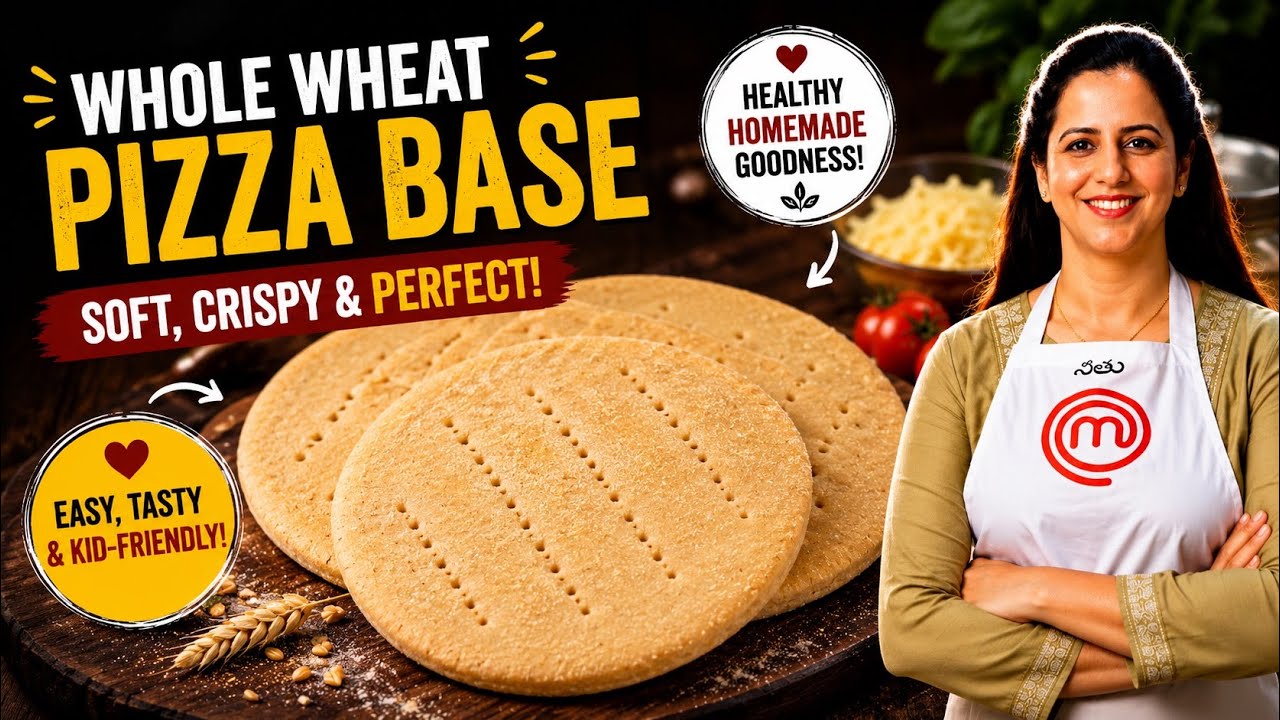 Whole Wheat Pizza Dough Recipe | Homemade Pizza Base | Healthy & Tasty