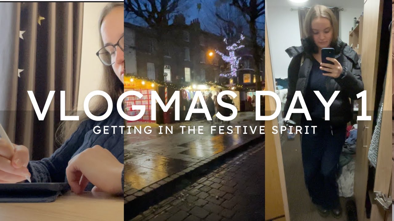 VLOGMAS DAY 1 | getting in the CHRISTMAS SPIRIT at university | Decorating, Shopping and Studying