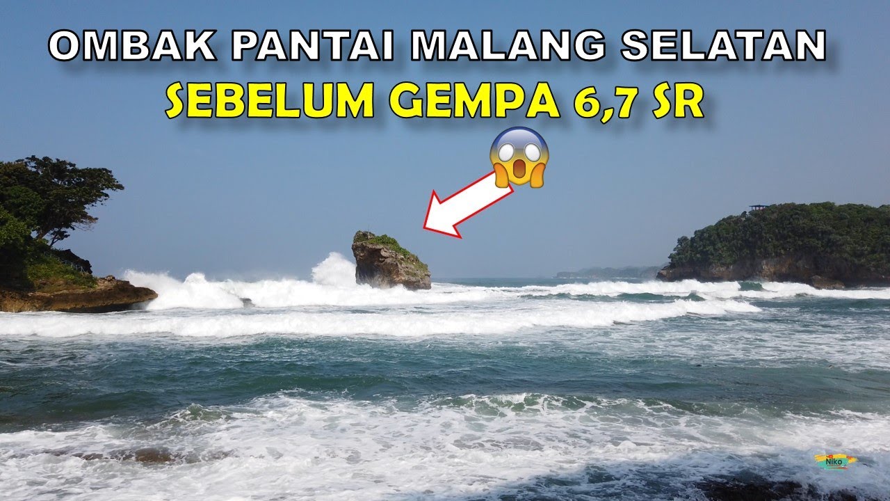 Ombak Pantai NGLIYEP Malang Selatan Sebelum GEMPA 6,7 SR 10 April 2021