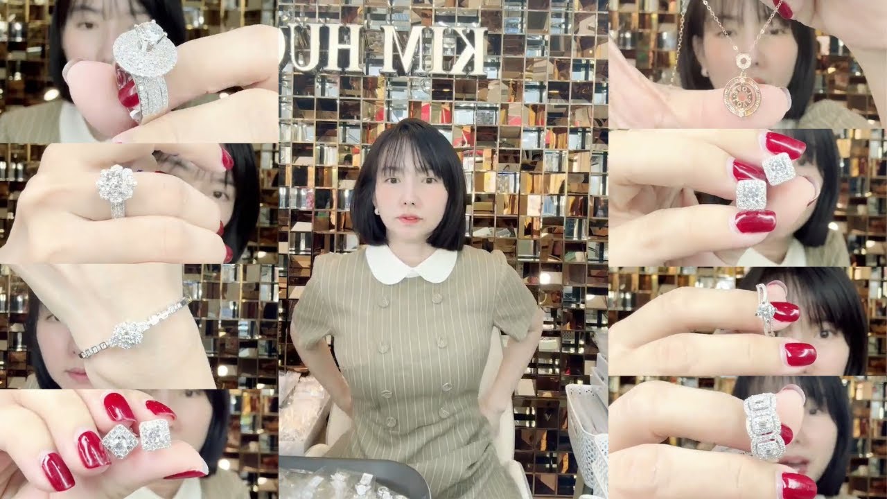 Tiệm vàng Kim Hương Dinh Livestream Bán Vàng bạch kim 750 Sale Vàng Hồng Dây, Nhẫn.