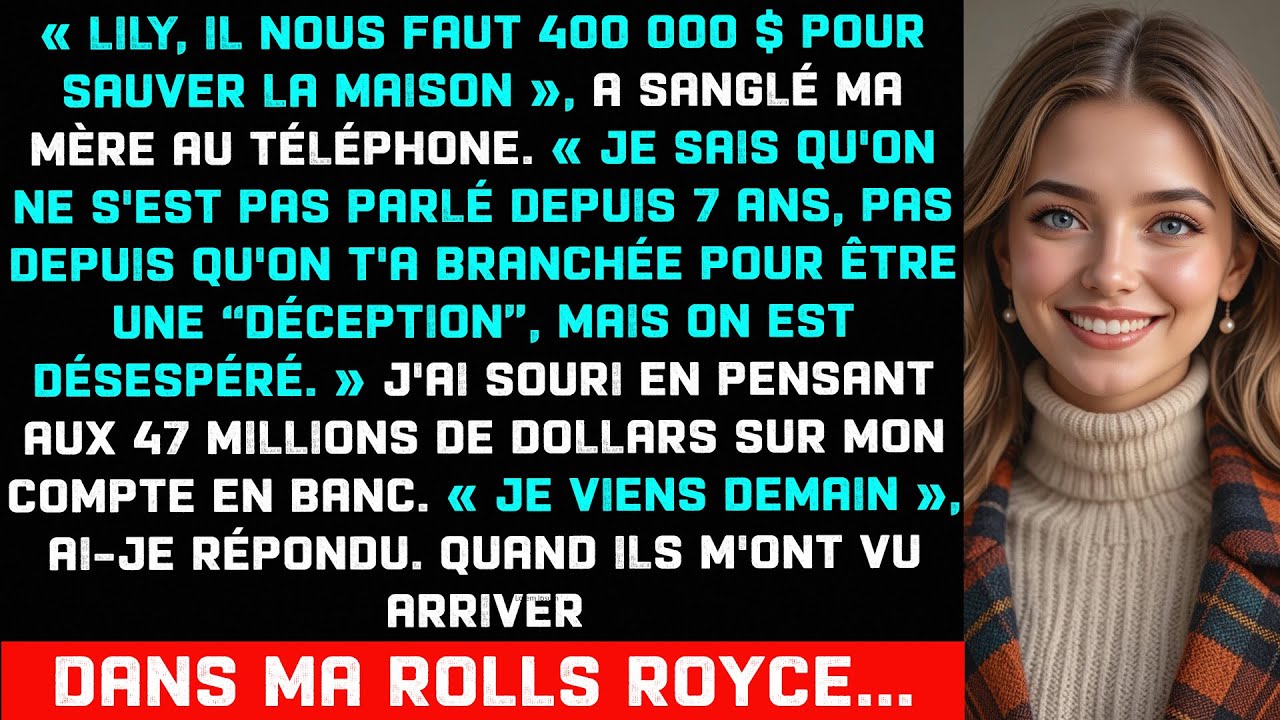 Mes parents m'ont coupé les vivres—puis supplié pour de l'argent, ignorant que j'étais millionnaire!