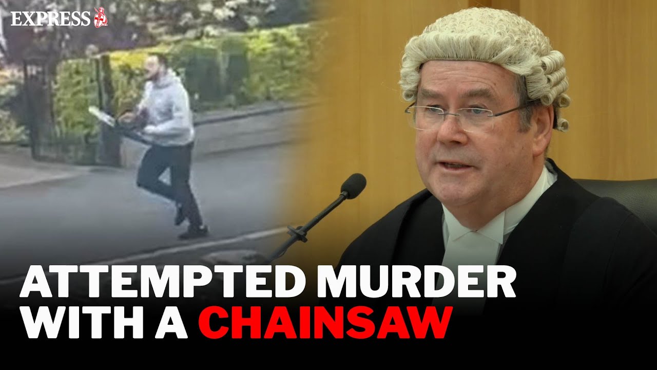 CCTV footage shows attempted CHAINSAW MURDER of police officer resulting in 10-year prison sentence