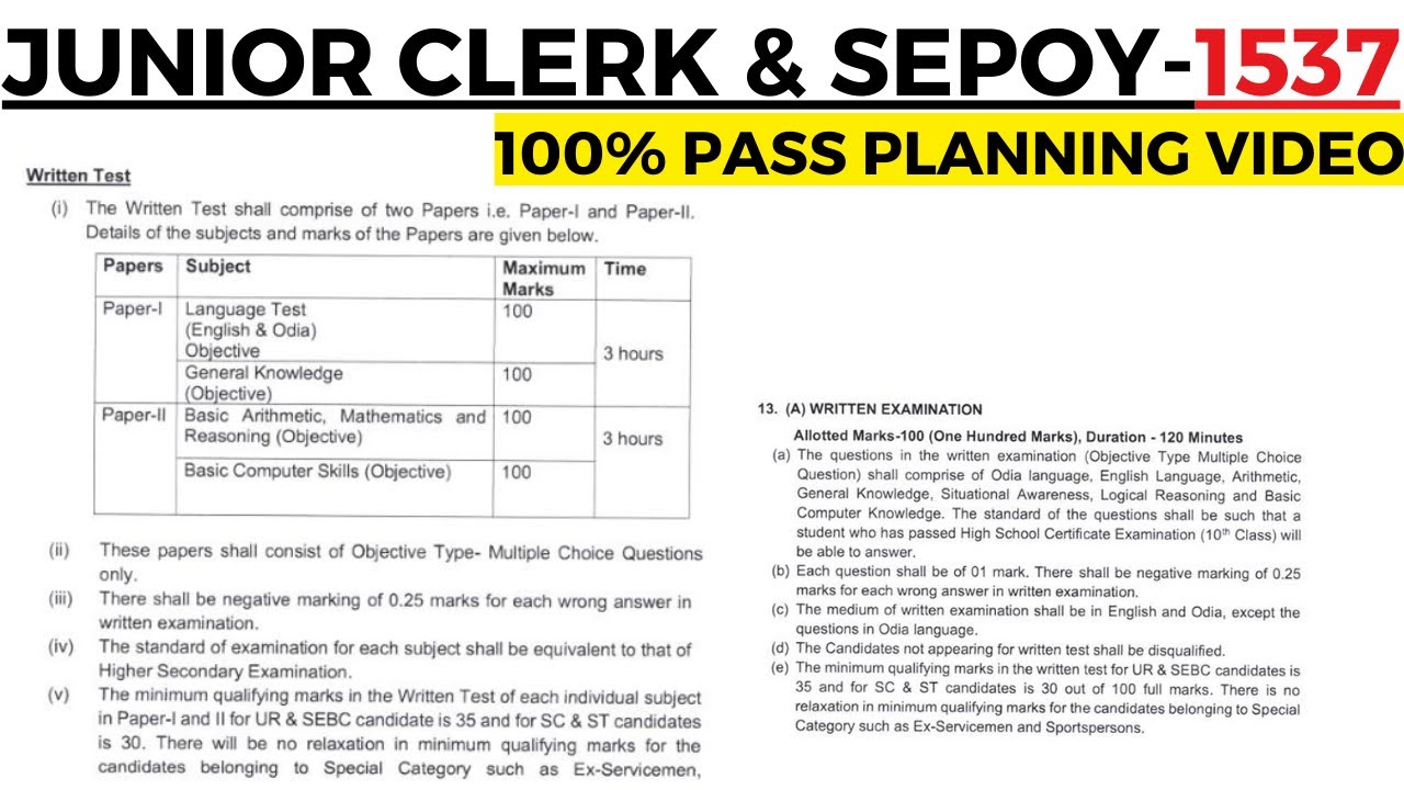 1537 Junior Clerk & Sepoy Odisha Police Vacancy 2024 IJunior Clerk sepoy planning video laxmidharsir