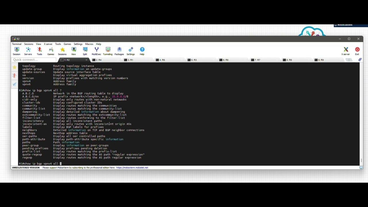 MP-BGP with Route Reflector: Lab validation and verification