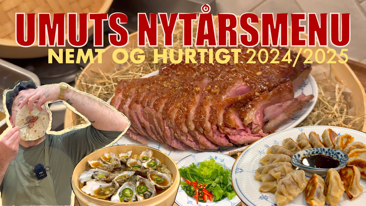 annonce Nyt&aring;rsmenu 2024 / 2025 &ndash;Mad til Nyt&aring;rsaften | Indk&oslash;bsliste, mise en place og menubeskrivelse