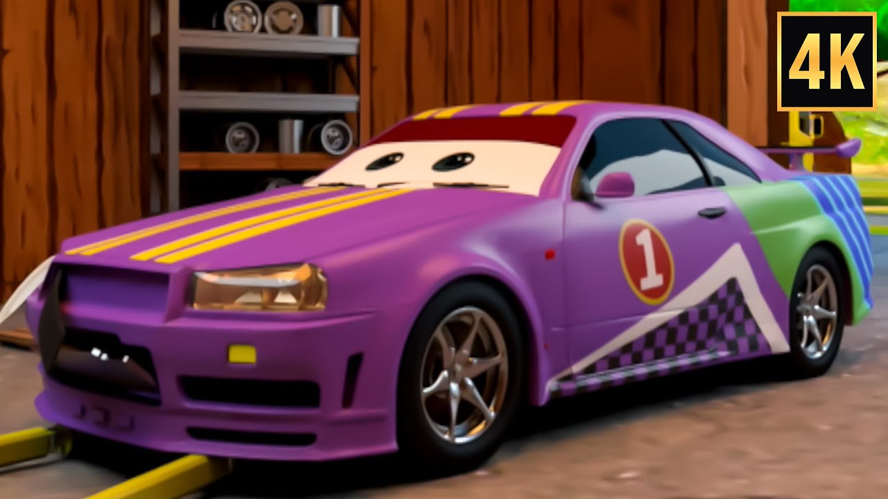 Race Car + Repair Animated Vehicle Videos For Kids