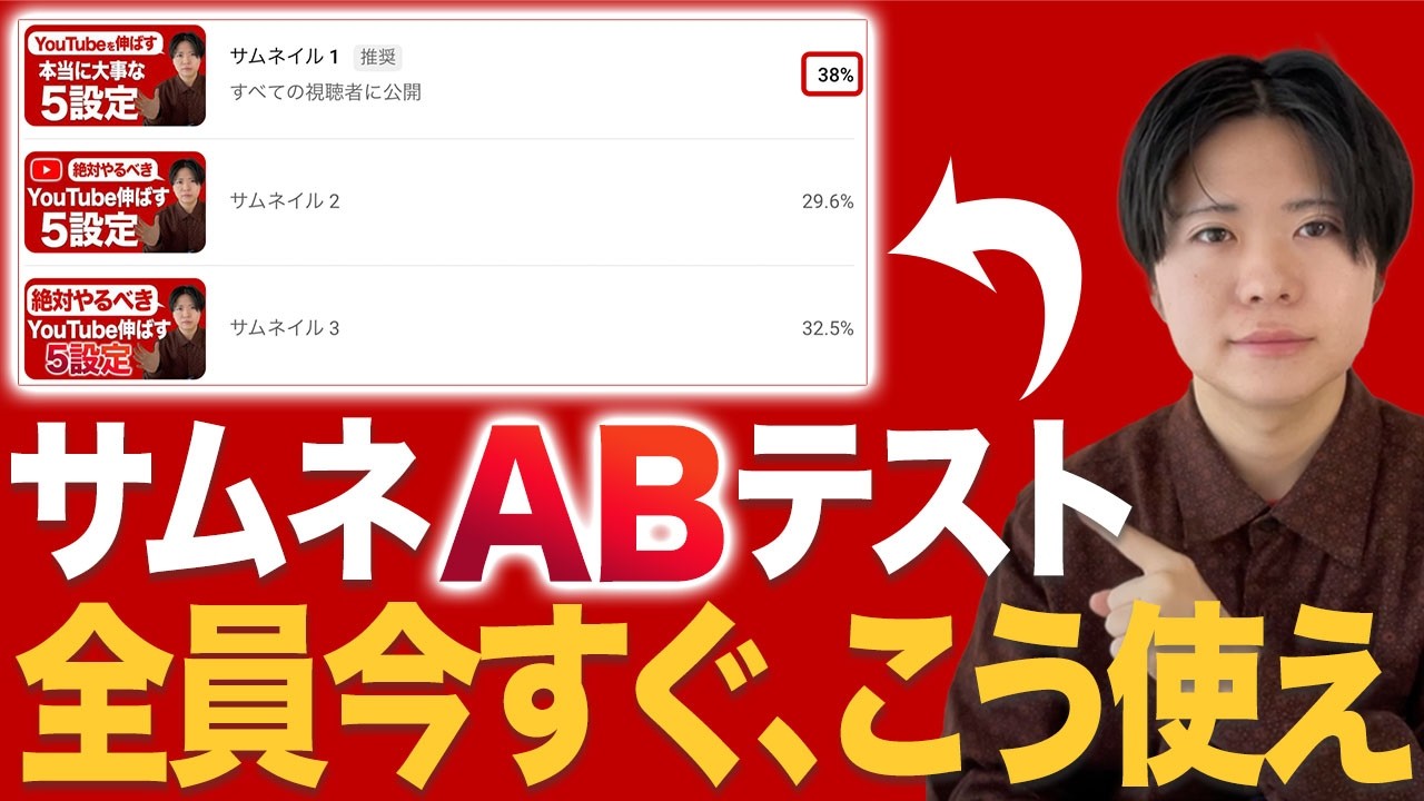 【革命】YouTubeのサムネイルABテストを完全解説。使い方・攻略法・当社の検証結果・YouTubeの意図