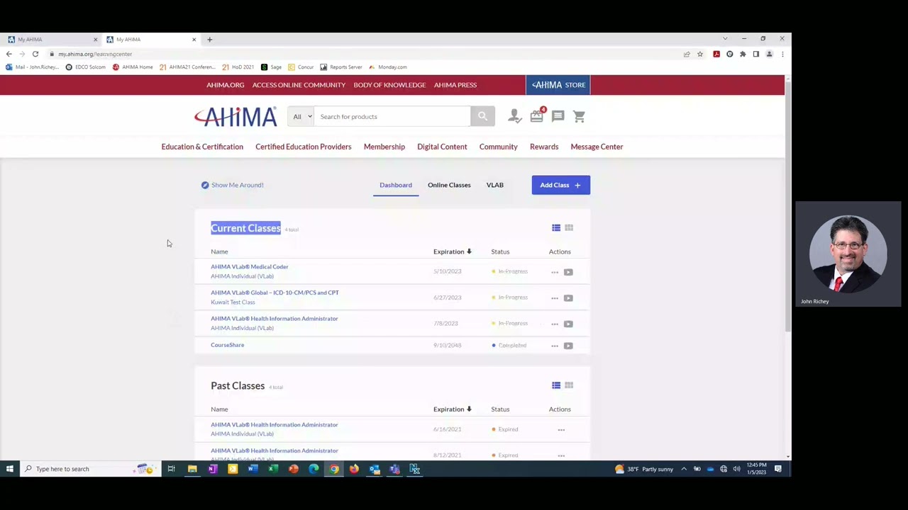 02 Войти в AHIMA VLab
