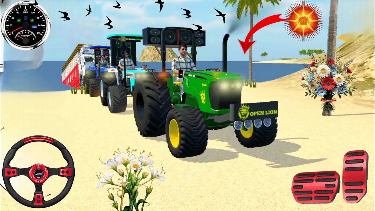 🔴🌿Indian Truck stuck in sea and Tractors and Thar rescued the truck from sea🔥 #thar #truck #tractor 