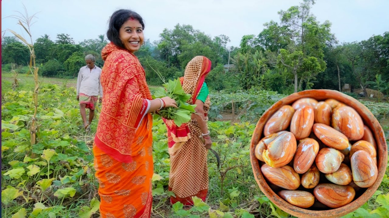 গ্রাম্য পদ্ধতিতে কাঁঠালের বিচি ও কুমড়া শাক দিয়ে এক স্বাস্থ্যকর রেসিপি |