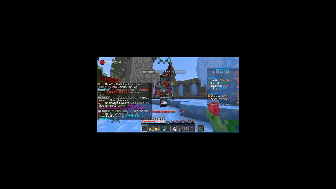 minetop pvp good hacker kill 😱 #minetop