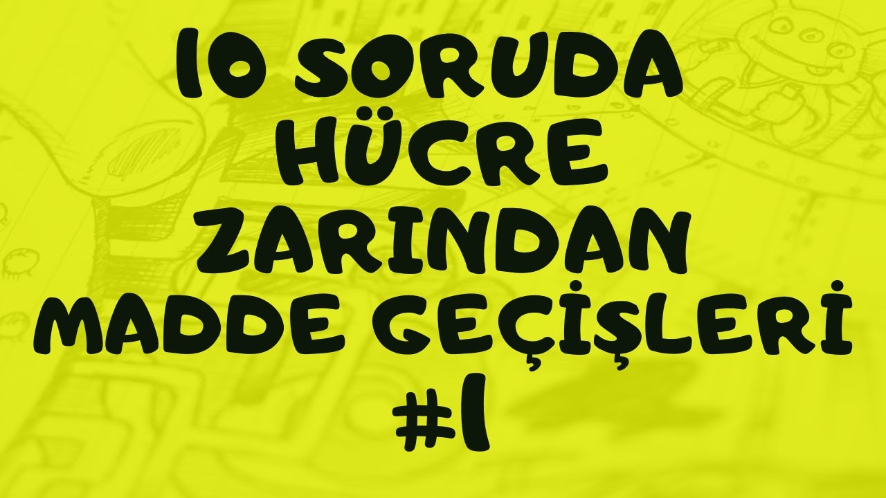 10 SORUDA HÜCRE ZARINDAN MADDE TAŞINMASI| 1 | (kesinlikle öğreneceksin- öğrenmezsen abone olma)