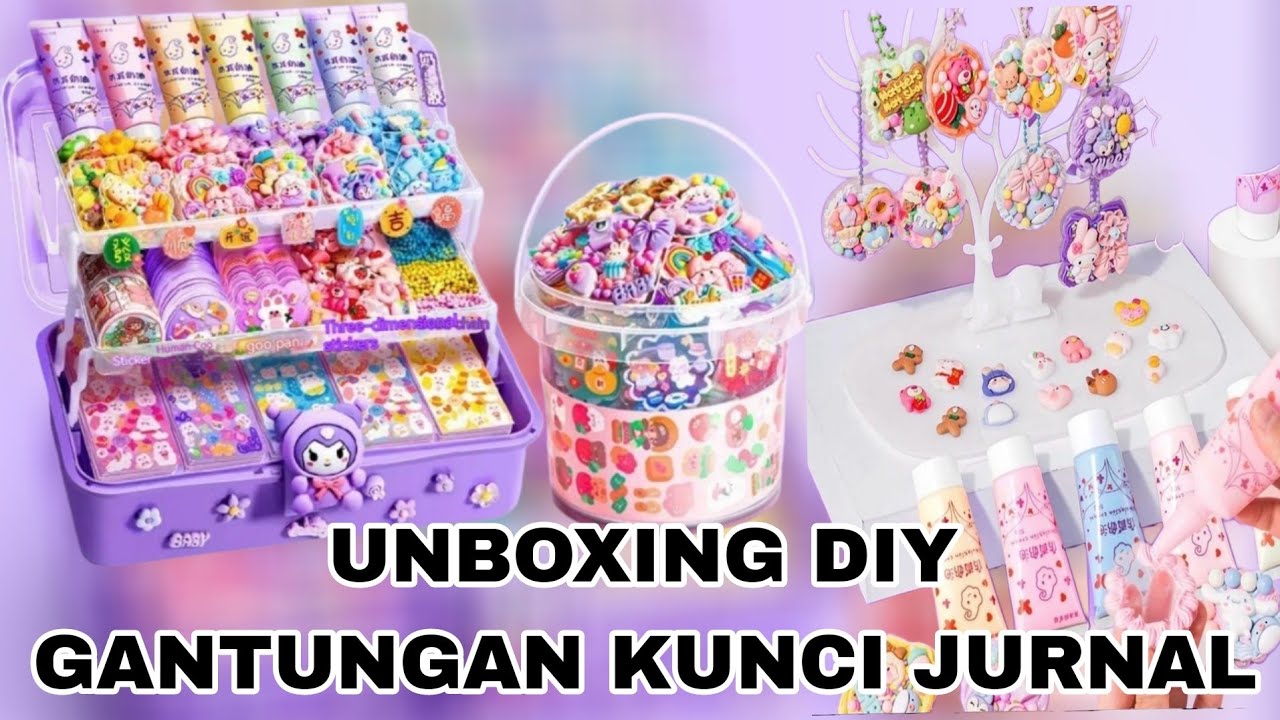 UNBOXING DIY GANTUNGAN KUNCI LUCU UNTUK BUKU JURNAL!!! ASMR TIPIS-TIPIS #diy #unboxing #shopeehaul