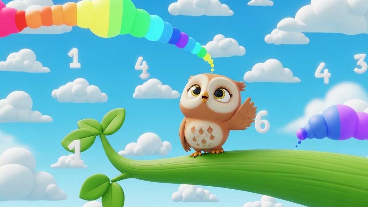 Nina Owl Counts the Clouds 🌥️🦉 | Fun Counting Song for Kids | Playful Nursery Rhyme