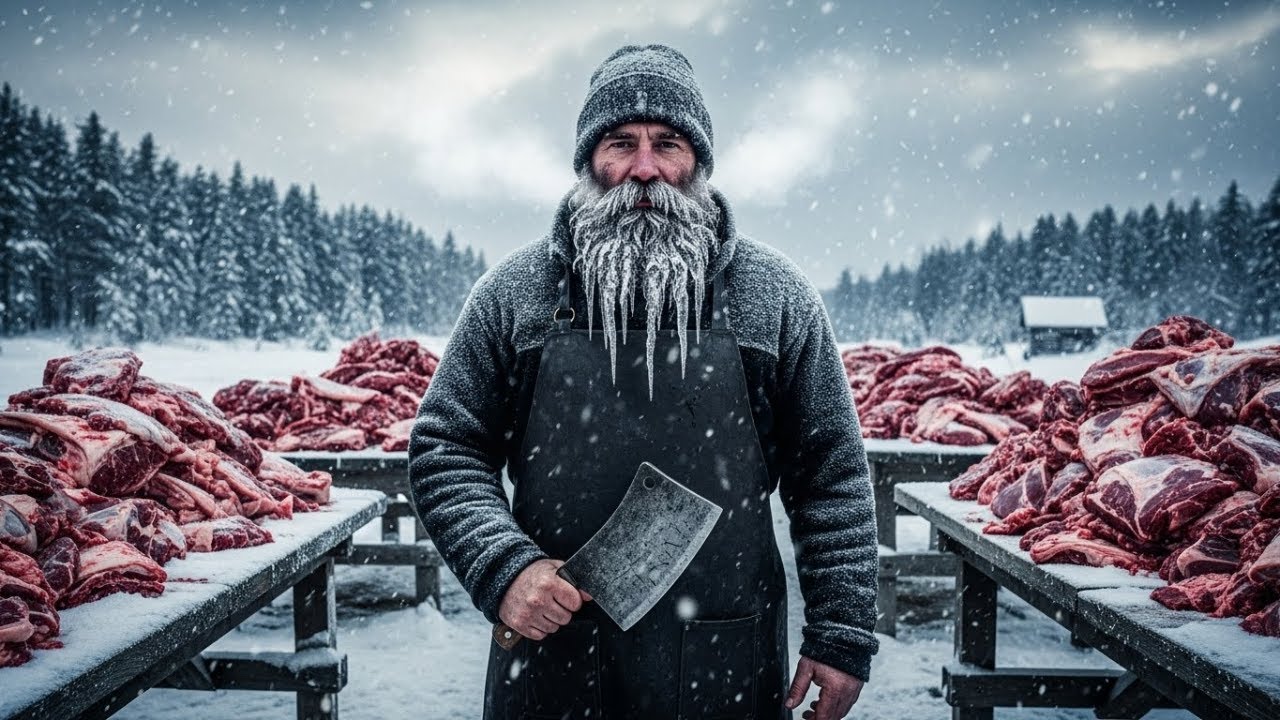 Preparing massive barrels of preserved meat to survive months without supplies