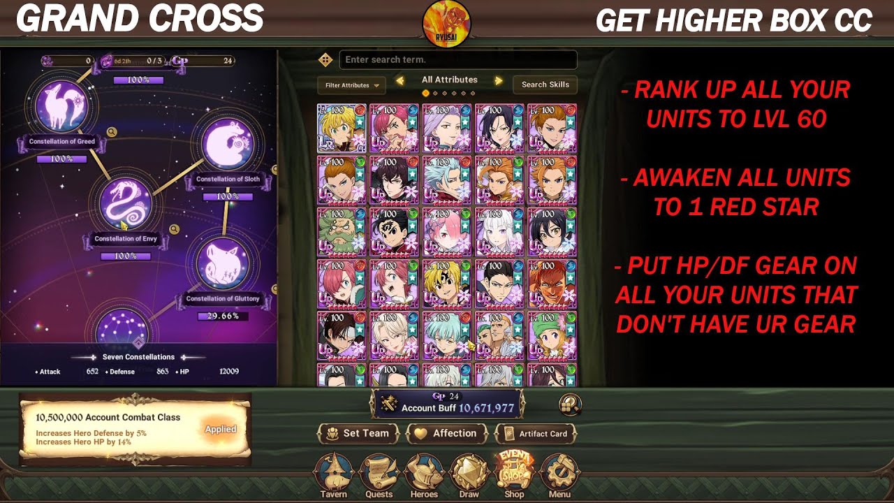 7DS || GRAND CROSS || HOW TO GET HIGHER BOX CC THE FASTEST!!