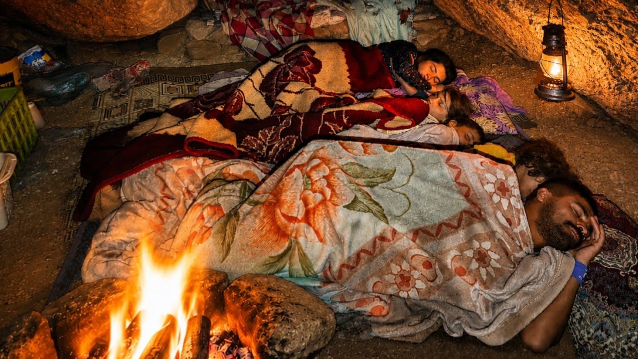 🔥 Жизнь в пещерах Ирана: рыбалка на бурной реке ради выживания и ночь в пещере 🎣🏔️