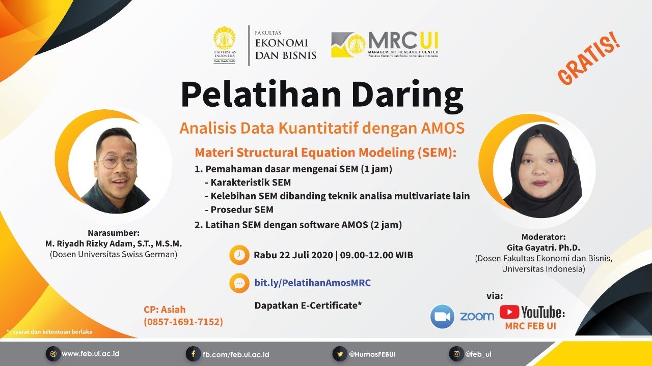 Pelatihan Daring Dasar-Dasar Analisis Data Kuantitatif dengan AMOS