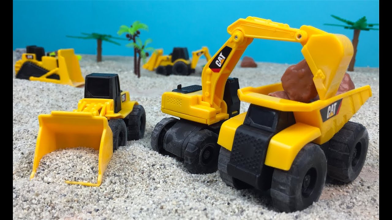 MINI MAQUINAS DE CONSTRUCCION DE CAT - CAT MINI MACHINERY CAMION DE VOLTEO EXCAVADORA RETROEXCAVATOR
