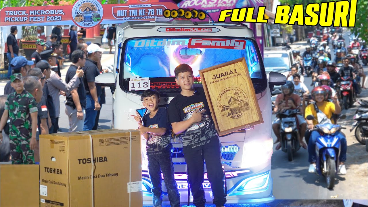 KONVOY TRAGA FULL BASURI DI ACARA HUT TNI JEPARA!! TRAGA DITDIM DAPAT JUARA 1