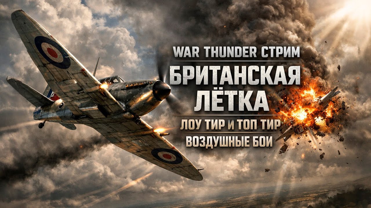 WAR THUNDER СТРИМ — БРИТАНСКАЯ ЛЁТКА | ЛОУ ТИР И ТОП ТИР | ВОЗДУШНЫЕ БОИ