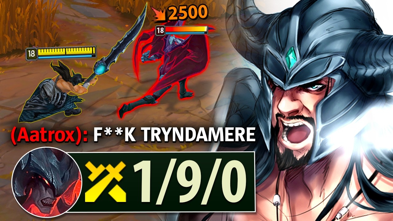 Я превратил этот Challenger Aatrox 1200 LP в БРОНЗОВЫЙ с этим выступлением Tryndamere