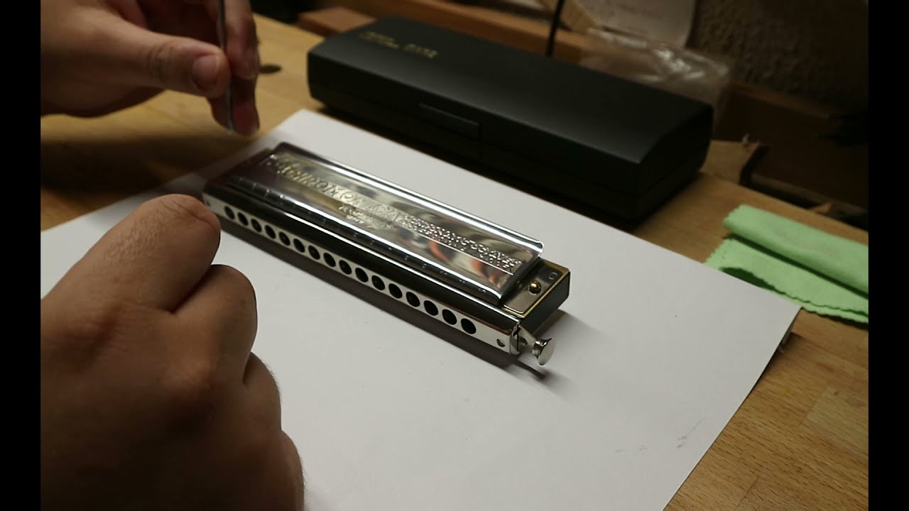 Hohner chromonica III 280 C, 64. Cambio de buffers y montaje de la embocadura.