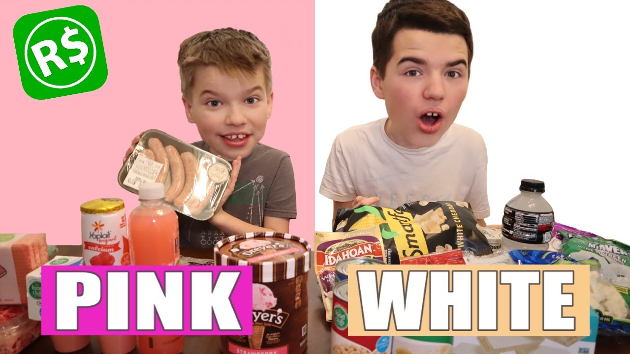 Eating Only One Color Of Food For A Day! Winner Gets Robux!