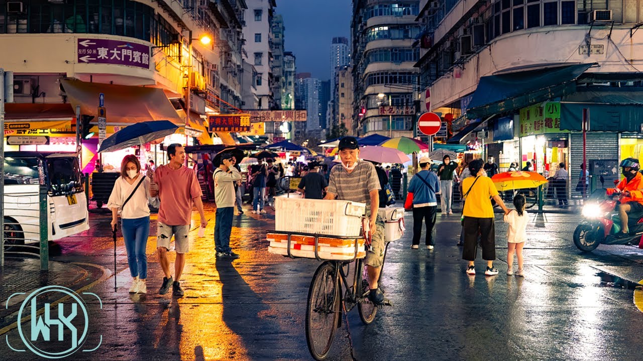 Sham Shui Po, Hong Kong Rainy Night 4K UHD [Walker HK]