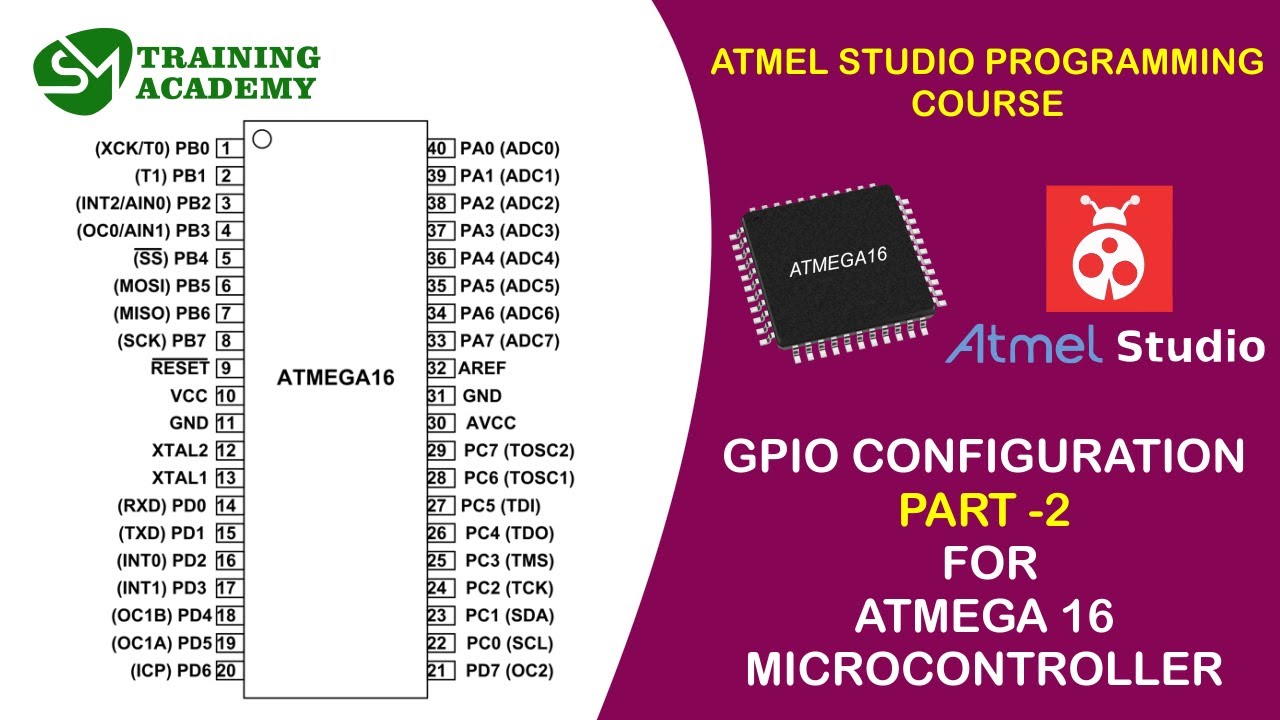 КОНФИГУРАЦИЯ РЕГИСТРА GPIO, ЧАСТЬ 2 | Курс программирования Atmel Studio IDE (Atmega16) | T - 7