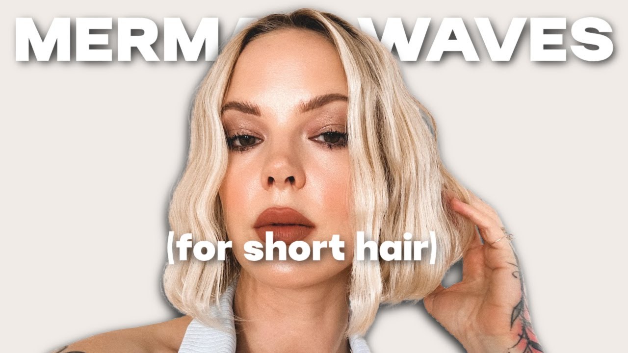 PERFECT MERMAID WAVES FOR SHORT HAIR - Easy Step-by-Step Flat Iron Tutorial for Wavy Bobs