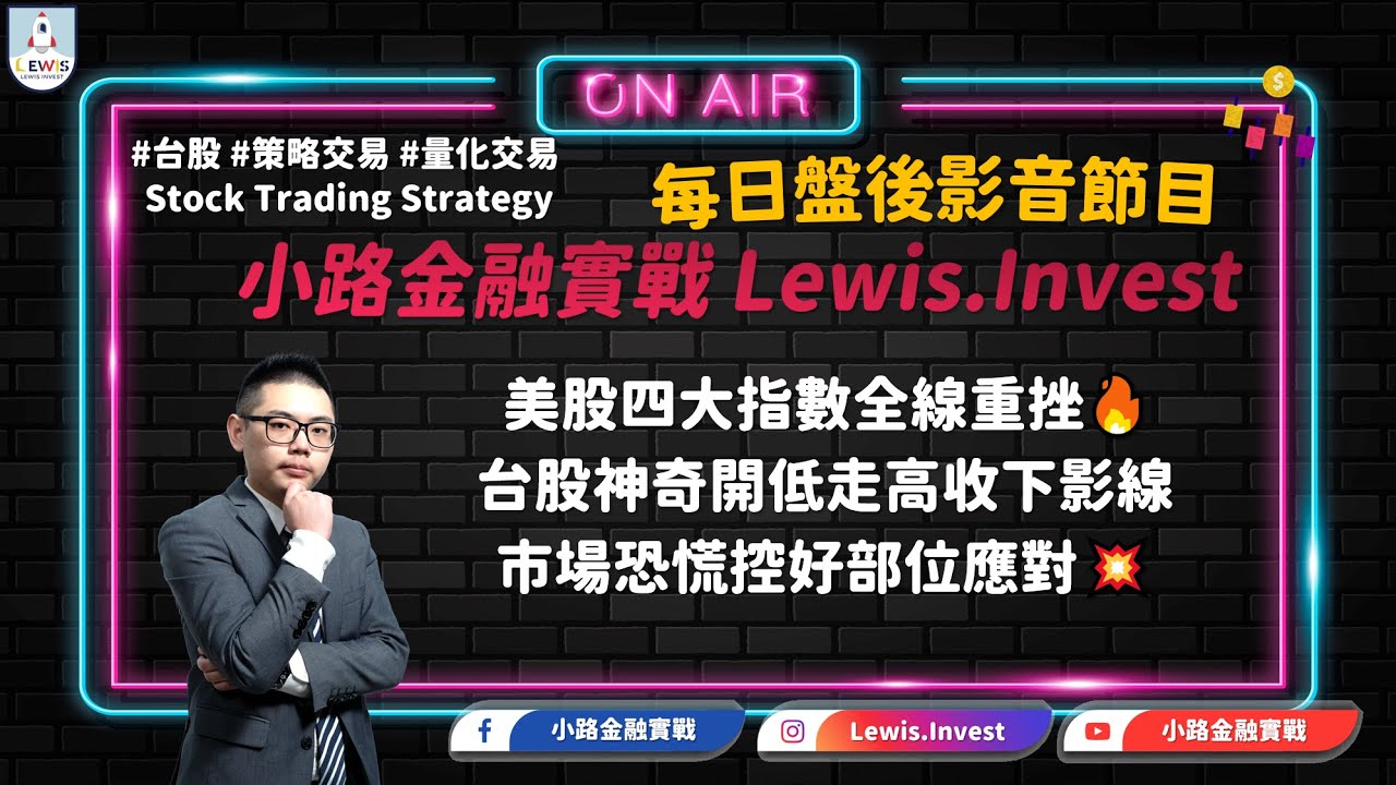 小路台股Show |  #小路金融實戰 美股四大指數全線重挫🔥台股神奇開低走高收下影線市場恐慌控好部位應對💥#鑽全 #大中 #瀧澤科 #上銀 #亞德客 #耿鼎 #堤維西