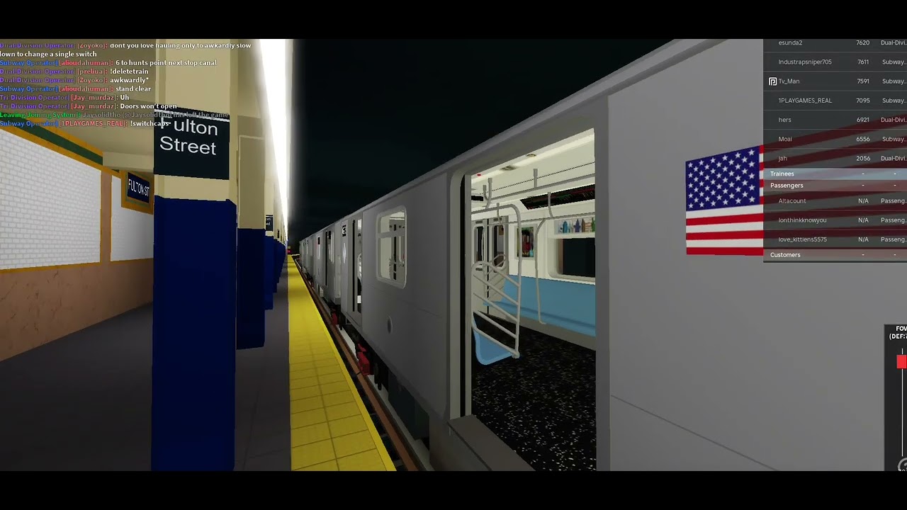 IRT Subway: Bowling Green bound R142 (5) train @ Fulton Street