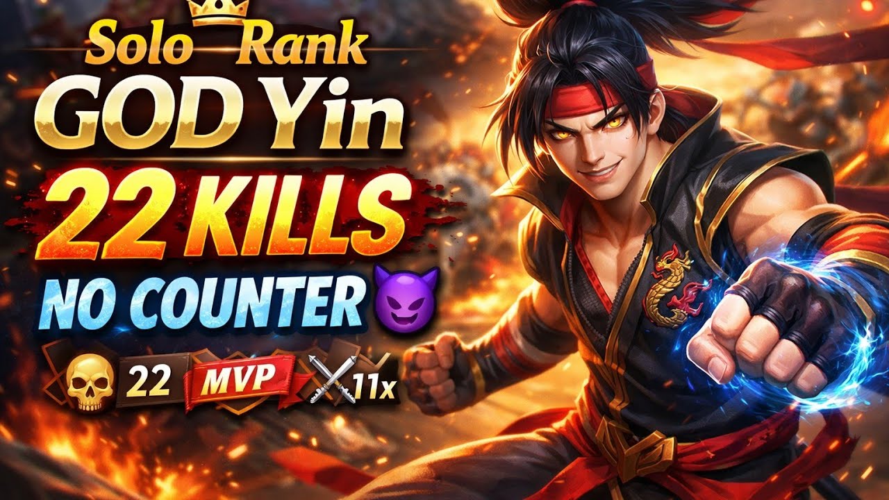 👑 Solo Rank GOD Yin — 22 Kills No Counter  #yin  #gaming #viral#mythicglory #progameplay #rankpush  