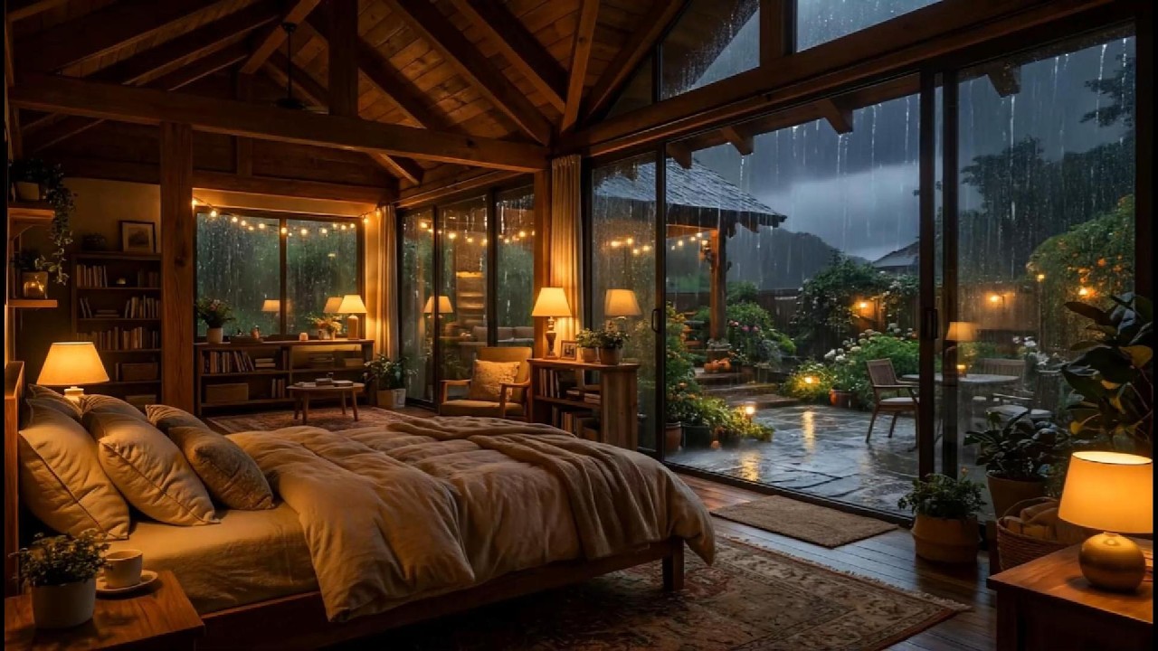 Cozy Bedroom Rain Sounds for Sleep 🌧️ 10 Hours  Deep Sleep, Insomnia Relief & White Noise