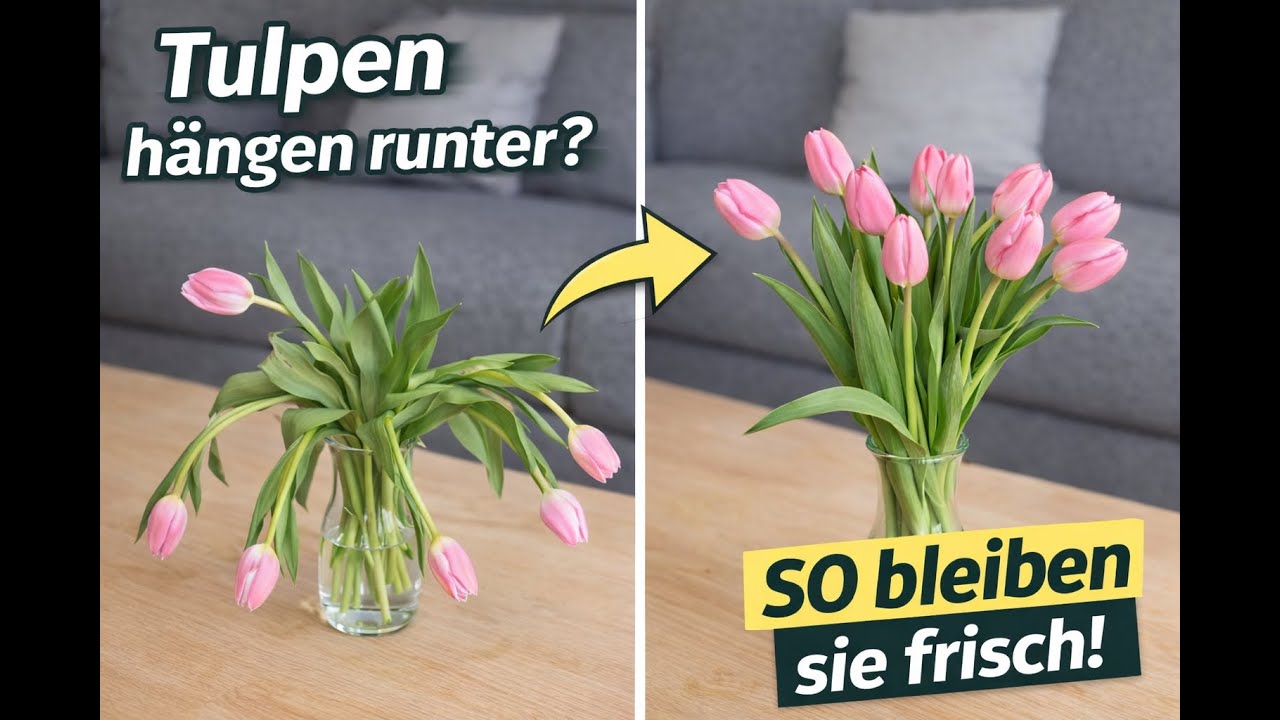 Tulpen h&auml;ngen? Mit diesen 3 Hacks stehen sie sofort wieder! #tulpen
