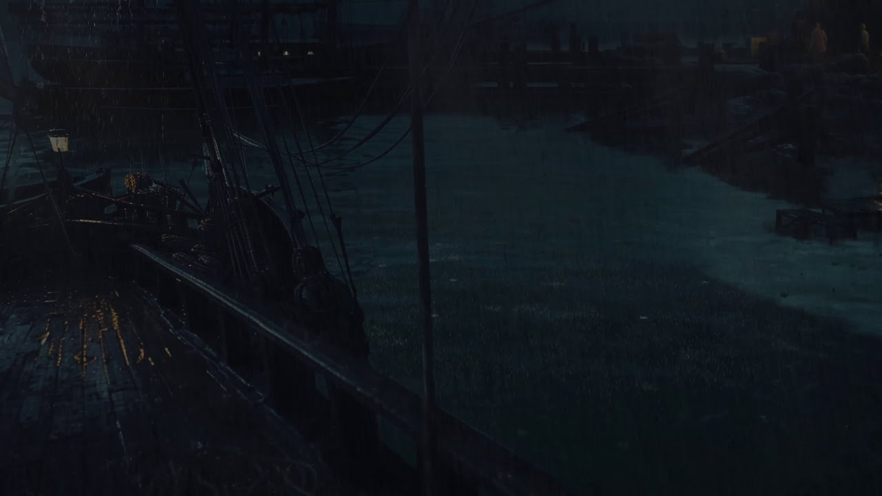 thunder rain sea ambience