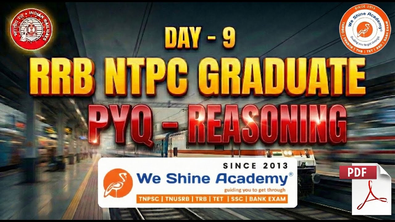 RRB NTPC Graduate REASONING - Mathematical Operation |Day-9 Full Practice Session | We Shine Academy