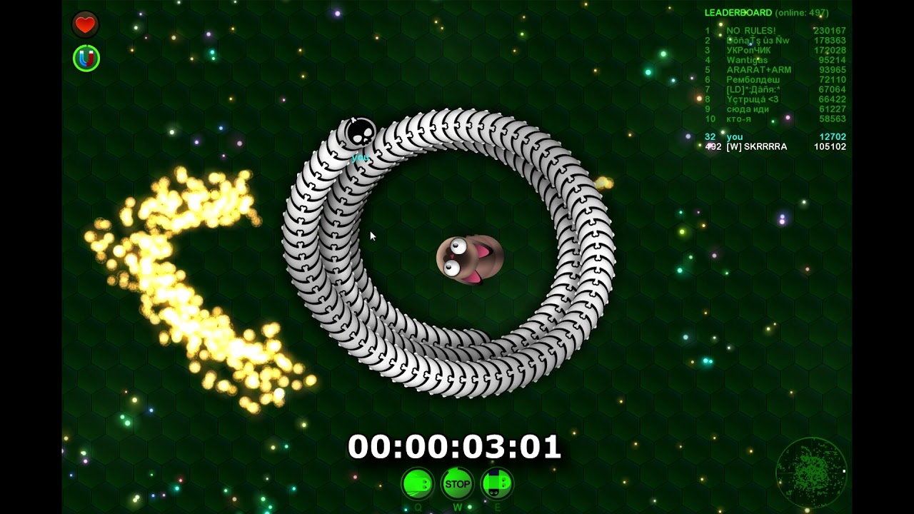 Wormax.io World fastest 100k mass in 3 seconds Самый быстрый в мире 100K массы