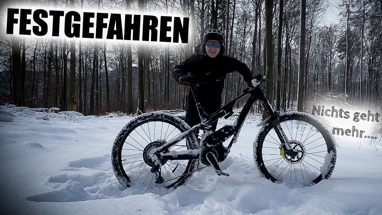 E MTB und Schnee endet im Chaos! E Bike Tour mit Schiebehilfe