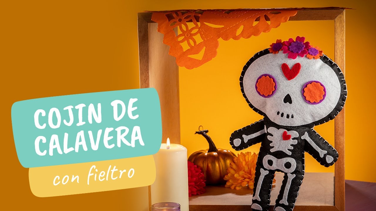 Cojín de calavaera con fieltro | Craftología