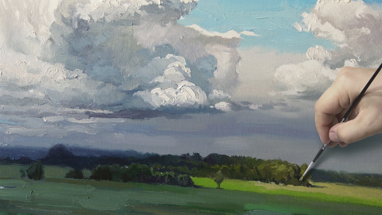 Живопись маслом: передаю объём облака | Oil painting: transmit cloud volume