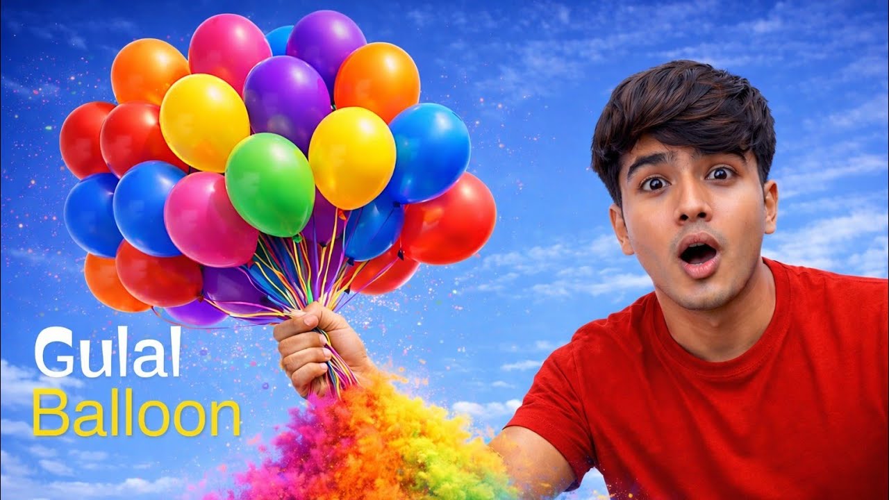 Holi Gulal Balloon Blast 🎈 Amazing Color balloon Gulal Experiment l